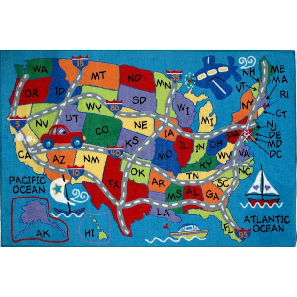 Fun Rugs Fun Time Collection Travel Fun Area RugSize39" x 58