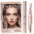thumbnail image 1 of Rizador de pestañas calentado de doble cabeza multifuncional y recortador de cejas 2 modos de temperatura Rizador de pestañas eléctrico USB recargable para mujeres, 1 of 1