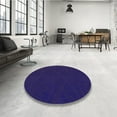thumbnail image 4 of Ahgly Company Machine Washable Indoor Round Transitional Denim Dark Blue Area Rugs, 6' Round, 4 of 7