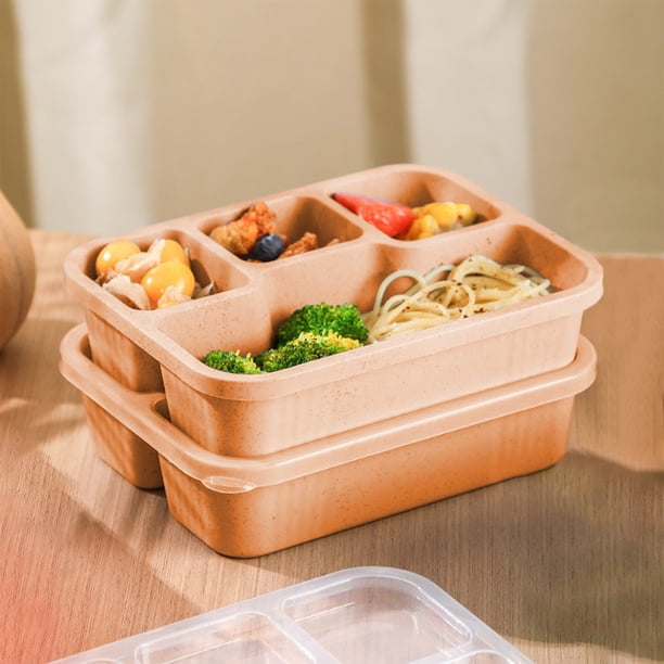 Wzzjkit 4 Compartments Lunch Box, Plastic Snack Containers Fruit