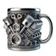 thumbnail image 1 of V8 Motorer Rostfritt Stål Mugg, Personlig V Rostfritt Stål Kaffemugg, 1 of 4