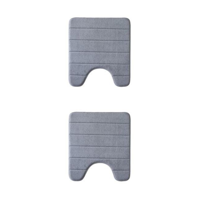 Alfombrilla de baño Yuarrent de Ajuste universal gris 50x60cm 2piezas