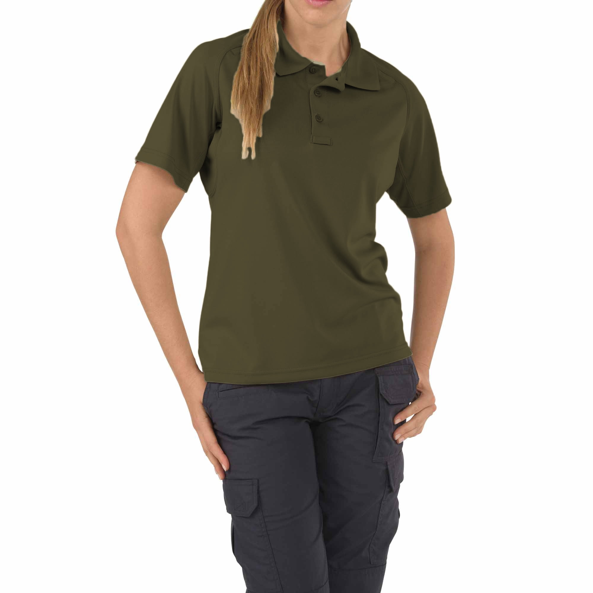 #61165 Women's Performance Short Sleeve Polo, TDU Green, XL by 5.11 Tactical