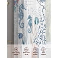 thumbnail image 6 of Sea Turtle Sheer Curtains 45 Inch Long 2 Panels, Watercolor Seaweed Fish Coral Seahorse White Letter Texture Light Filtering Rod Pocket Curtains, Sheer Voile Drapes for Living Room Bedroom, 52"x45", 6 of 8