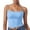 Blue, variant on Lace Camisole Tops for Women Summer Square Neck Spaghetti Strap Slim Fit Y2k Cropped Going out Tank Top