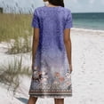 thumbnail image 5 of YMNXA Womens Summer Dress Short Sleeve Round Neck Floral Print Comfortable Stylish Loose Fit Dresses For Everyday Wear And Party,Light Purple,Xxxxxl, 5 of 5