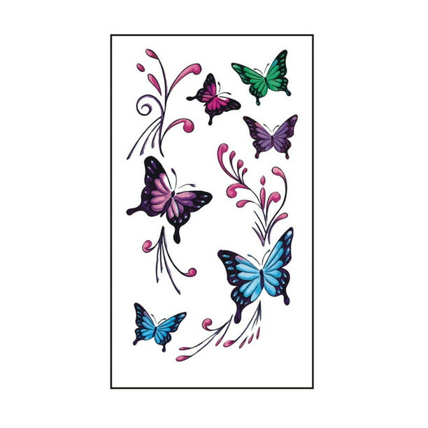 Pegatinas de tatuajes, tatuajes temporales para hombres, mujeres y adultos. Tatuajes temporales para mujeres adultas. Pegatinas de tatuajes de manga de mariposas pequeñas.