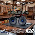 thumbnail image 2 of Par Bocinas 8 Pro Audio Soundstream Spm.804b Medio Rango Con Bala 800w Max 250w Rms 4 Ohm Alta Potencia, 2 of 5