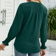thumbnail image 4 of IROINNID Polyester Long Sleeve T Shirt for Women Comfy Fall Slot Neck Solid Color Sleeve Loose T-Shirt Slot Neck Top/Shirt,Green, 4 of 4