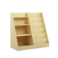 thumbnail image 4 of Natural Wooden Kids Bookshelf and Toy Storage Organizer – 4-Tier Multifunctional Display Stand for Nursery and Playroom, 4 of 23