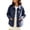 Blue, variant on Womens Casual Collared faux Suede Jacket Button Up Loose Long Sleeve Short Coat With Patch Pockets For Commuting And Travel Coffee M