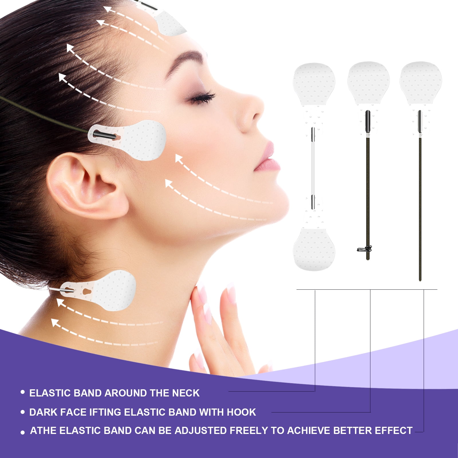 Alvantor Face Lift Tape Invisible V-Shaped Stickers Waterproof Jaw Slimming V Line Shaper, 40PCS