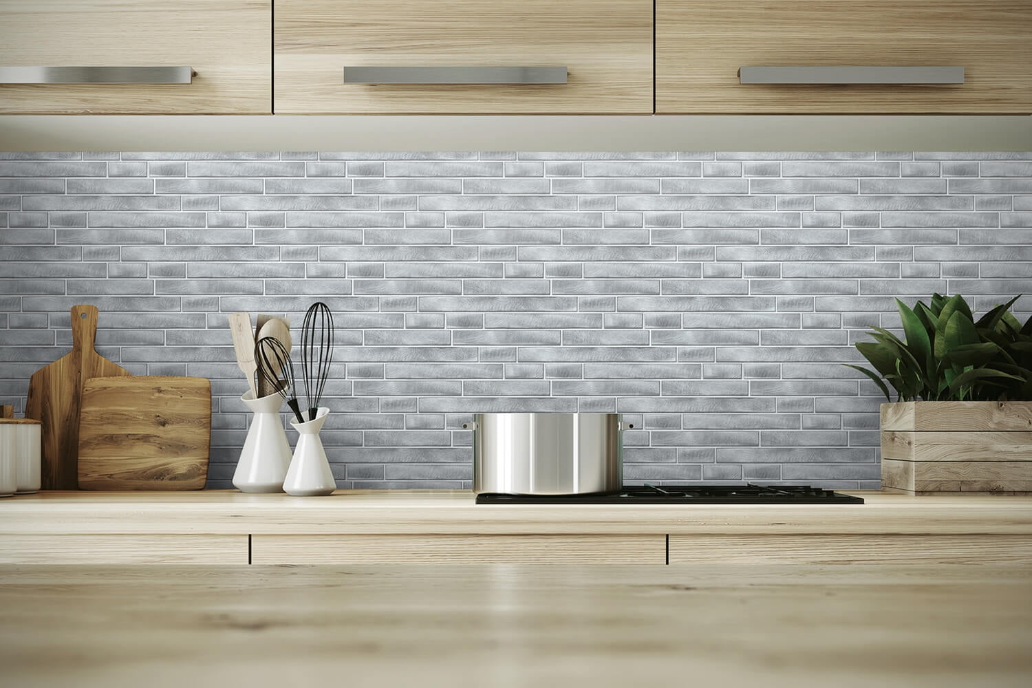 NextWall Brushed Metal Tile Peel and Stick Wallpaper