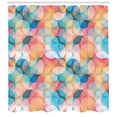 thumbnail image 2 of Ambesonne Geometric Shower Curtain, Pastel Mosaic Circles, 69"Wx84"L, Peach Coral Blue, 2 of 2