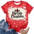 thumbnail image 1 of Fiudx Liquidación de Ahorros de Verano Camiseta de Manga Corta con Cuello Redondo y Estampado Navideño a La Moda para Mujer, 1 of 4