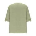 thumbnail image 5 of RYRJJ Summer Tops for Women Short Sleeve V Neck Cotton Linen Tunic Loose T Shirts Plus Size Casual Dressy Blouse(Green,XL), 5 of 6
