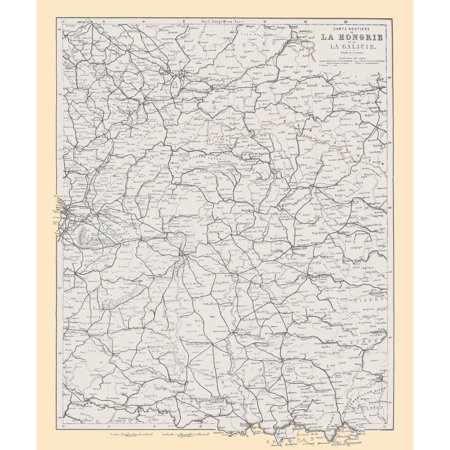 Historic Map - Poland Hungary Ukraine - Baedeker 1896 - Vintage Wall Art