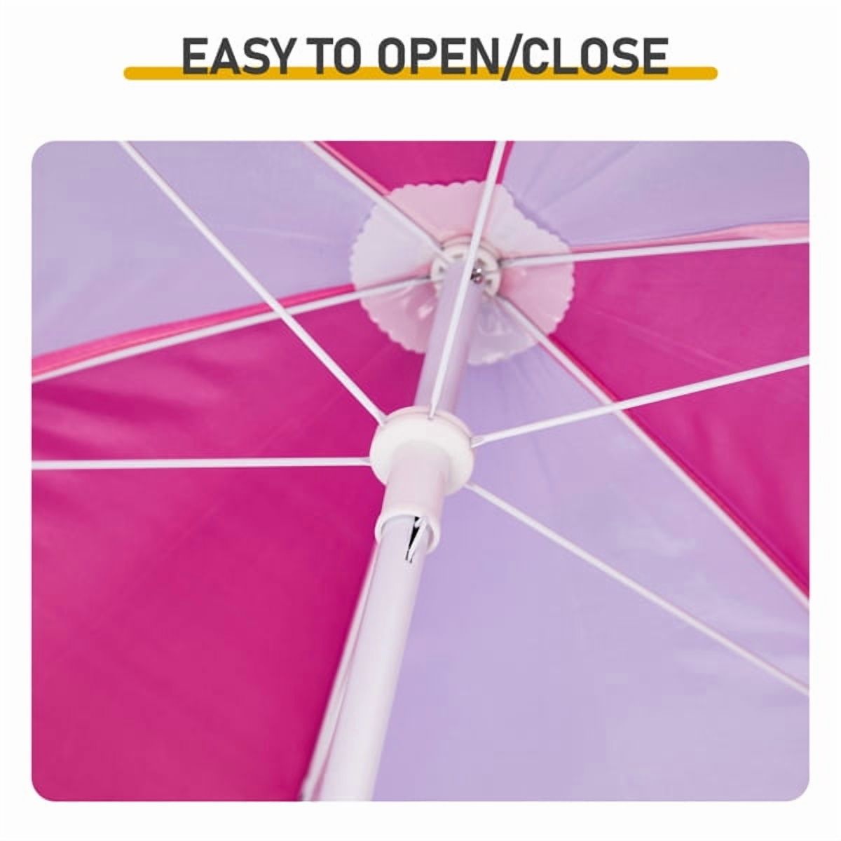 Outdoor Table and Chair Set with Removable Umbrella, Kids Picnic Table for Backyard Garden Patio, Pink & Purple
