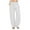 White, variant on FAFWYP Women Casual Cotton Linen Sweatpant Solid Athletic Wide Leg Yoga Pants with Drawstring High Waist Loose Lounge Trousers