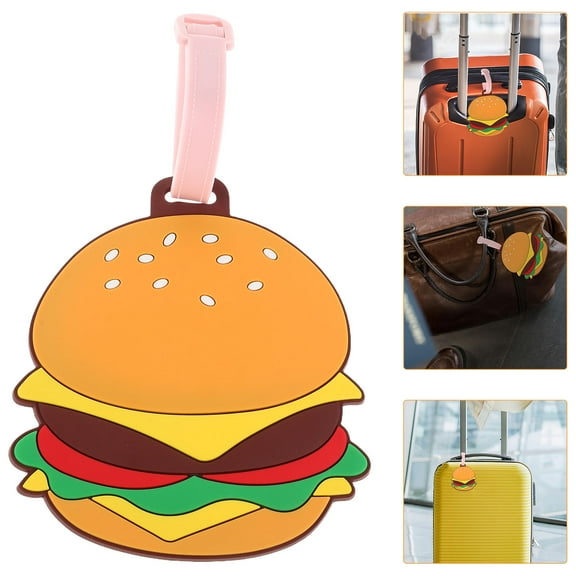 WHAMVOX Hamburger Luggage Tag Cruise Luggage Tags Name Id Suitcase Labels With Loop For Luggage Crate Belt Key For Men Women Kids Girls Travel