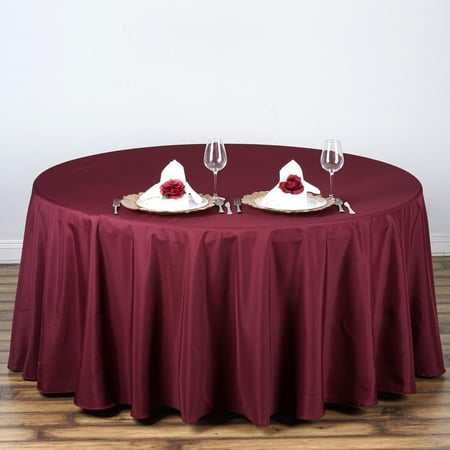 

BalsaCircle Christmas Holidays 6 Pieces 108 Burgundy Round Polyester Tablecloths Linen