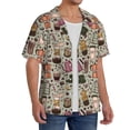 thumbnail image 2 of Fotbe Coffee pots cup Camisa Estampada de Manga Corta para Hombre, Casual de Verano, Estilo Playero, Sin Arrugas-4X-Large, 2 of 5