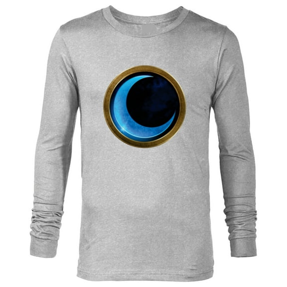 Marvel Moon Knight Blue Crescent Logo - Long Sleeve T-Shirt for Men - Customized-Athletic Heather