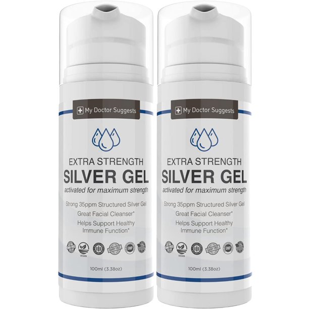 pH Balanced 35 ppm Colloidal Structured Silver Gel, Cuts Scrapes and