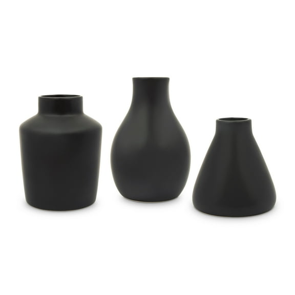 Weddingstar 3-Piece Clay Table Vase Set - Black