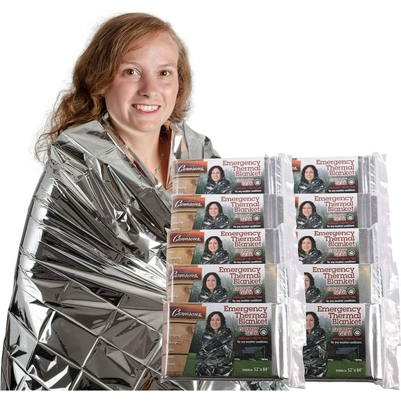 Grizzly Gear Emergency Mylar Blanket 4 Pack- 7' x 4' 1/3" Thermal Weatherproof Survival Gear- Durable Tearproof Prepper Supplies