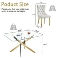 thumbnail image 2 of 5-Piece Dining Table Set, 50" Modern Rectangular Tempered Glass Table & 4 Tufted Velvet Chairs with Stainless Steel Legs, Dining Set for Kitchen, Office, 2 of 7