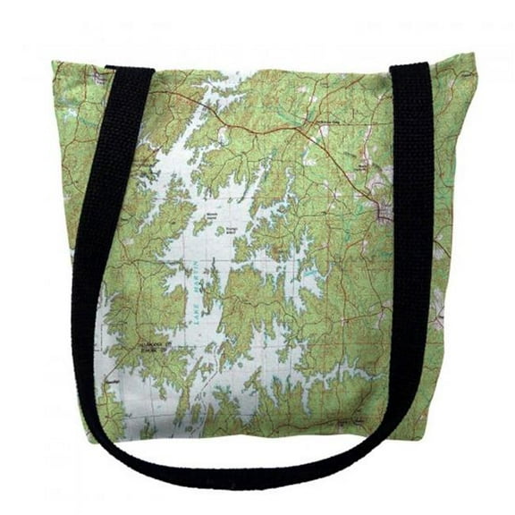 Betsy Drake TY975M 16 x 16 in. Lake Martin Alabama Nautical Map Tote Bag - Medium