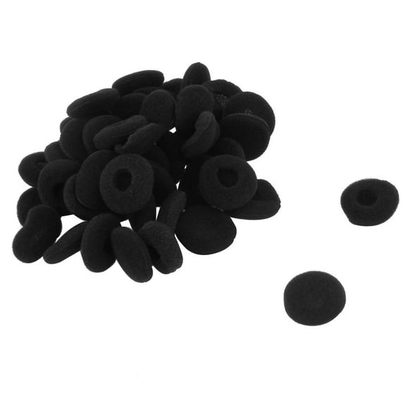 Unique Bargains Sponge Headphone Earphone Ear Pad Tip Cover 18mm Dia 46pcs Black