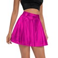thumbnail image 6 of Bovxnpu Plus Size Skirts For Women, Women's Pleated Skater Skirt Basic Casual High Waisted Ruffles Flared Mini Skirts, Fashion Women's High Elastic Waist Mini Skirts XL, 6 of 6