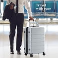 thumbnail image 3 of LIFERECORD Carry-On Luggage, 20 inch Hard Shell Rolling Suitcase for Travel Expandable Lightweight with Spinner Wheels TSA Lock, Light Grey, 3 of 10