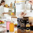 thumbnail image 4 of 24 Botellas de Vidrio Transparente Peque&ntilde;as de 2 Onzas con Tapas y 3 Embudos, 40 Etiquetas, 1 Bol&iacute;grafo, Botellas Redondas Boston de 60 ml para, Jugo, Brotes de Jengibre, Whisky,, 4 of 8