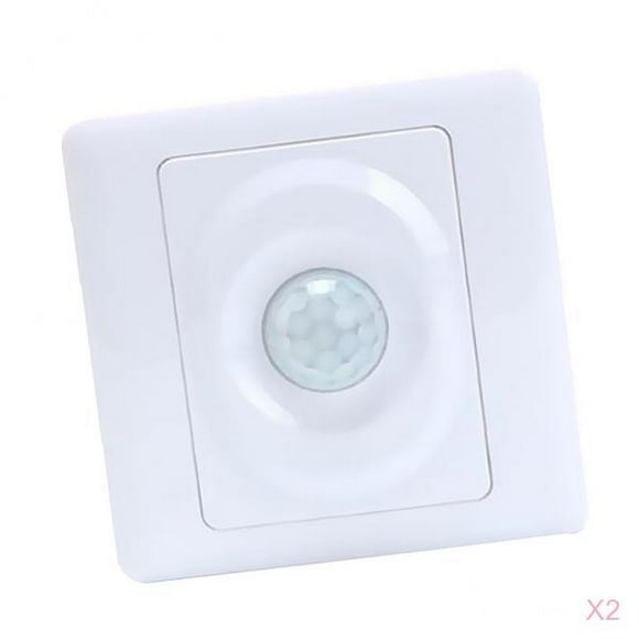 2x Sensor de movimiento Interruptor de lámpara de retardo de tiempo Adaptador Panel , de detección: 0-8 metros Yotijar Interruptor de luz del sensor de movimiento