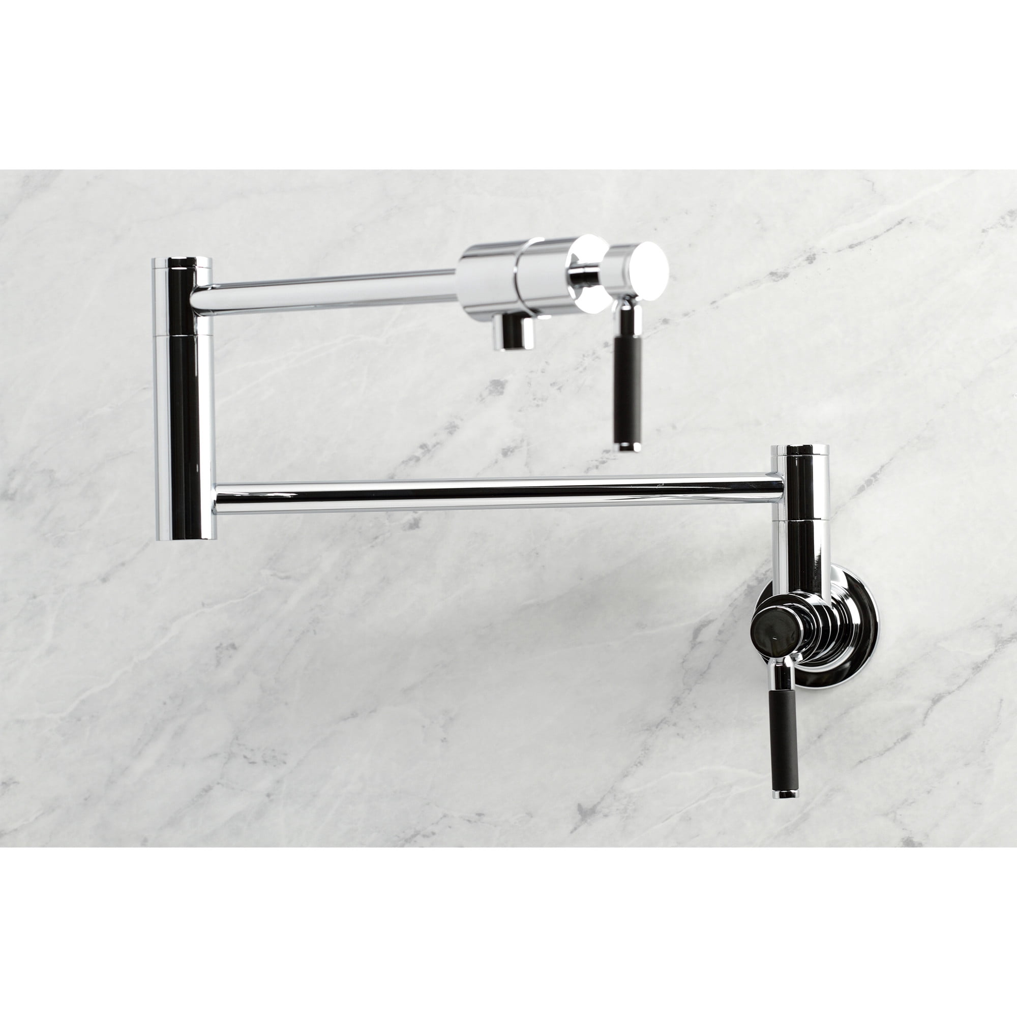 Kingston Brass KS4101DKL Kaiser Two-Handle 1-Hole Wall Mount Pot Filler Faucet in Polished Chrome