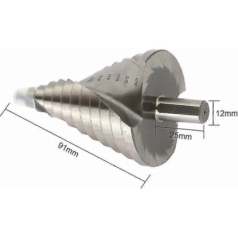 HSS Step Drill Bit  6-60mm - Spiral Drill Bit Large Size Cone Drill Bit for Metal, Wood, Plastic-XinHan