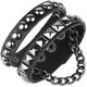 thumbnail image 2 of Pulsera de cuero negro con cadena, pirámide y remaches redondos Sincero Electrónica, 2 of 3
