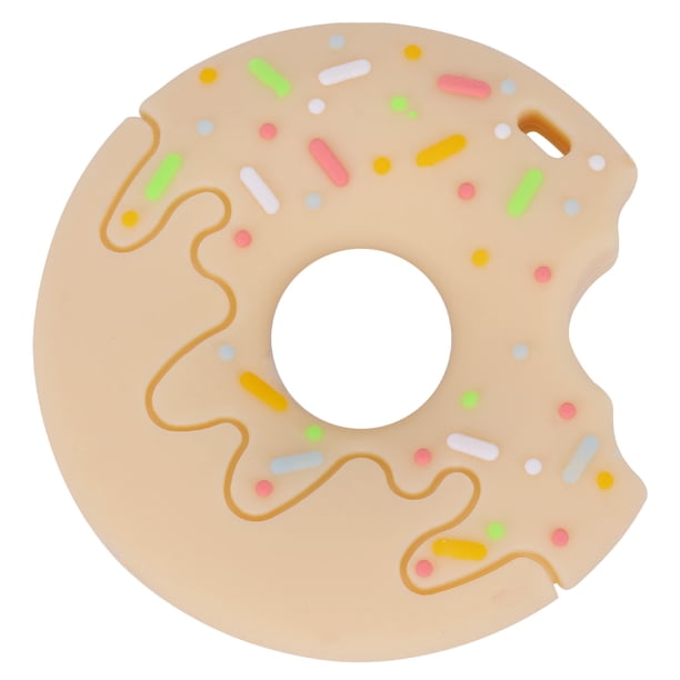 EeaseMX 1 mordedor de silicona con forma de dona en 3D, juguete para la dentición, juguete masticable para bebé (caqui)