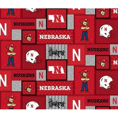 NCAA-Nebraska NE-1177 College Patch Crafting Fleece, by the yard