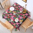 thumbnail image 2 of Pioneer Flower Floral Print Pattern Square Tablecloth,Waterproof Square Table Cover,Wipeable Spillproof Washable Table Cover for Home Kitchen Party Decor 42"X42"(107x107cm), 2 of 6