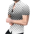 thumbnail image 2 of EQWLJWE Work Shirts for Men's Geometric Beach Shirts Casual Button Up Short Sleeves 3D Non Positioning Printed Shirt Party Outfit Fun Holiday Costumes for Seaside, 2 of 5