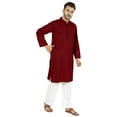 thumbnail image 2 of Atasi Indian Mens 2 Piece Kurta Pajama Set Henley NeckÂ&nbsp;Casual Long Kurta, 2 of 7