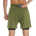 thumbnail image 4 of FEDTOSING Men's 2 in 1 Running Shorts Green Quick Dry Athletic Shorts With Pockets,up to 3XL, 4 of 7