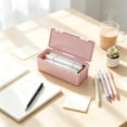 thumbnail image 5 of SLYNSHome Plastic Storage Box With Lid, Large Capacity Desktop Organizer Case,Pink Portable Container For Pens Markers And Small Desk Accessories, 5 of 6