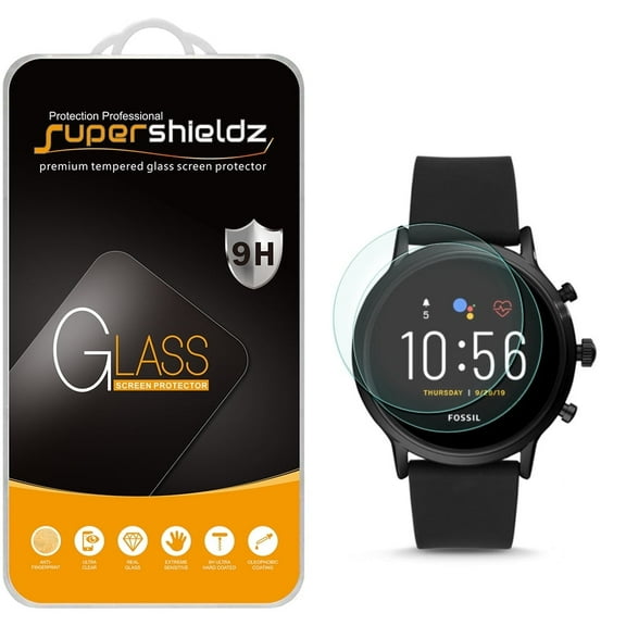 [2-Pack] Supershieldz for Fossil Gen 5 Smartwatch Carlyle HR Tempered Glass Screen Protector, Anti-Scratch, Anti-Fingerprint, Bubble Free