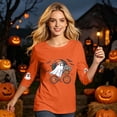 thumbnail image 5 of Trgacdwlo Halloween Shirts for Women 3/4 Sleeve Funny Pumpkin Graphic Crew Neck Shirts for Women Cat on Pumpkin Full Moon Fall Tunic Shirts for Women XXXL, 5 of 7