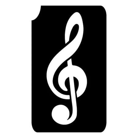 Art Factory Glitter Tattoo Stencil - Treble Clef (5/pack), Temporary Tattoo Template for Kids Adults, Face Paint Stencil Body Art Stencil, Stencil for Face Painting, Party, Festival,1.4'' x 2.5''